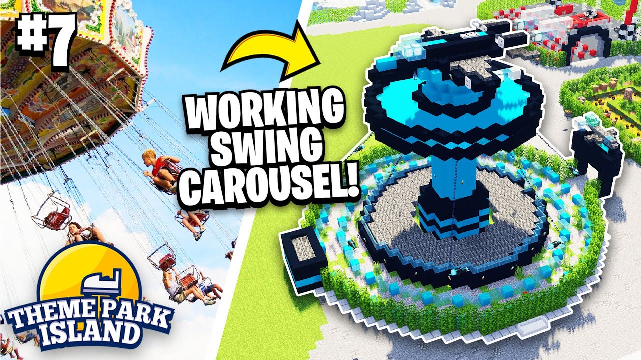 Working Carousel In Minecraft Theme Park Island Ep 7 Youtube