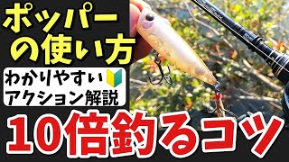 【バス釣り】ポッパーの釣れる動かし方・使い方を徹底解説