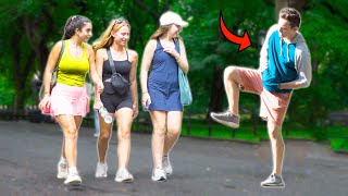 Funny Wet Fart Prank in Central Park!  Farting to the SKIES!