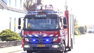 PRIO 1 Brandweer Kapelle 19-4330 met spoed naar Gaslekkage aan de stationsstraat in Kapelle