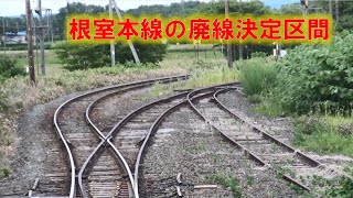 廃線のため最後の夏を迎えた根室本線 山部駅～布部駅間を走行するキハ40系前面展望