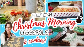 🎄Southern Christmas Breakfast Casserole with Sausage Gravy & Decorating Cookies!🎅