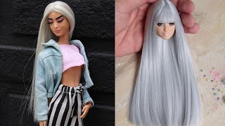 Barbie Doll Makeover Transformation ❤️ DIY Doll Hairstyles Tutorial and New Dress