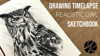 Drawing timelapse - Realistic Owl