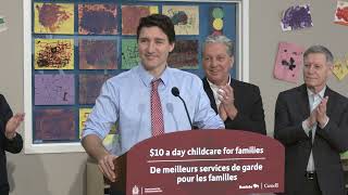 Announcing $10-a-day child care for families in Manitoba