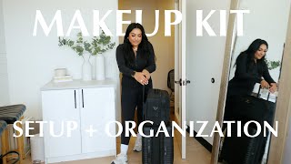 Here is an updated professional makeup kit breakdown of setup and organization that you will love!