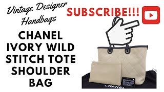 VDB CHANEL IVORY WILD STITCH TOTE SHOULDER BAG