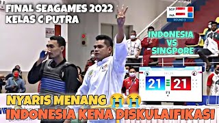 Indonesia kena diskualifikasi😭😭 Final Seagames 2022 || Indonesia( M.YACHSER) vs Singapore (M.Hazhim)