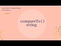 String compareTo method( ) in Java