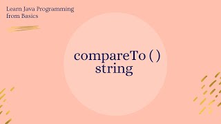 String compareTo method( ) in Java