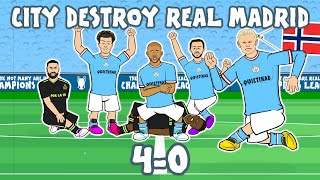 4-0! MAN CITY vs REAL MADRID (Champions League Silva Goals Highlights 2023 Semi-Final)