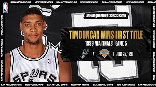 Tim Duncan leads Spurs to first championship in Game 5 of the 1999 #NBAFinals | #NBATogetherLive