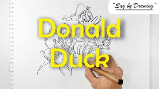 How to Draw Donald Duck | One Line Drawing | Cartoon