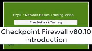 Checkpoint Firewall Free Training Series Introduction