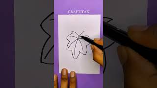 Draw Maple leaf🍁| Beautiful Kids Drawing #drawing #shorts #tutorial