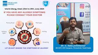 Dr. G Suba Jothikumar is talking about Common causes of Allergies.