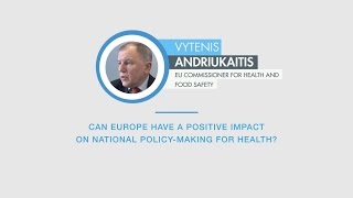 Vytenis Andriukaitis responds to a question on health policy-making