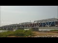 rail india on romperu bridge with two electrick engines train chirala ongole indian railways