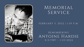 Memorial Service Remembering Antoine Hardie