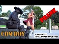 #cowboy_prank. Her soul left her body for seconds. Hahaaha