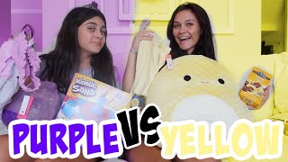 💜PURPLE VS YELLOW 💛 NO BUDGET SHOPPING!💰EMMA AND ELLIE