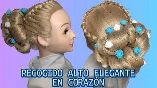 Recogido Elegante Con Trenza De Corazón / Peinado Para Niñas /Peinado Para Fiestas 🥳