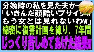 【スカッと】分娩時の私を見た夫が一言「いきんだ顔酷いブサイクwもう女とは見れないわw」綿密に復讐計画を練り、7年間じっくり苦しめてあげた結果