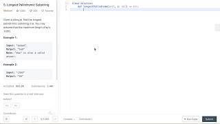 Amazon Coding Interview Question: Longest Palindromic Substring