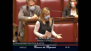Giorgia Meloni in diretta alla Camera: Il Governo Conte ha fallito. Elezioni subito. Fate girare!
