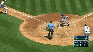 MIN@OAK: Park saves a run with a heads up play