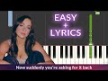 Tate McRae - you broke me first EASY Piano Tutorial + Lyrics