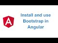 Install and use Bootstrap in Angular