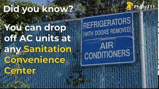 Did You Know? Drop off AC Units at a Sanitation Convenience Center