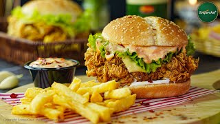 Crispy Chicken Burger Recipe by SooperChef