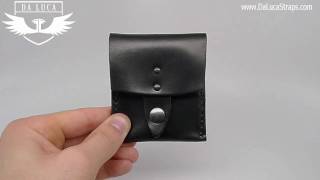 DaLuca Handmade Shell Cordovan Vertical Snap Wallet - Black