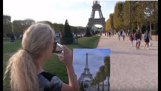 How to Paint the Eiffel Tower in Acrylics | Paint and Sip at Home | Step by Step tutorial