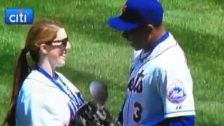 Erin Hamlin NY Mets First Pitch