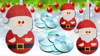 ♻️MANUALIDADES NAVIDEÑAS PARA DECORAR TU PARED CON CDS ♻️ Christmas Decoration Ideas NAVIDAD