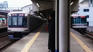 せんげん台駅　東武スカイツリーライン　せんげん台駅　緩行が急行の待ち合わせ・緩行が特急の通過待ち　南栗橋方面版