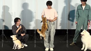 林遣都＆中川大志、犬と一緒に舞台あいさつ （映画「犬部！」完成披露イベント ／ 林遣都 中川大志 大原櫻子 浅香航大 篠原哲雄 ）