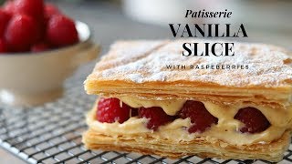 Learn To Make A Top Pastry Chef Vanilla Slice (with raspberries) At Home