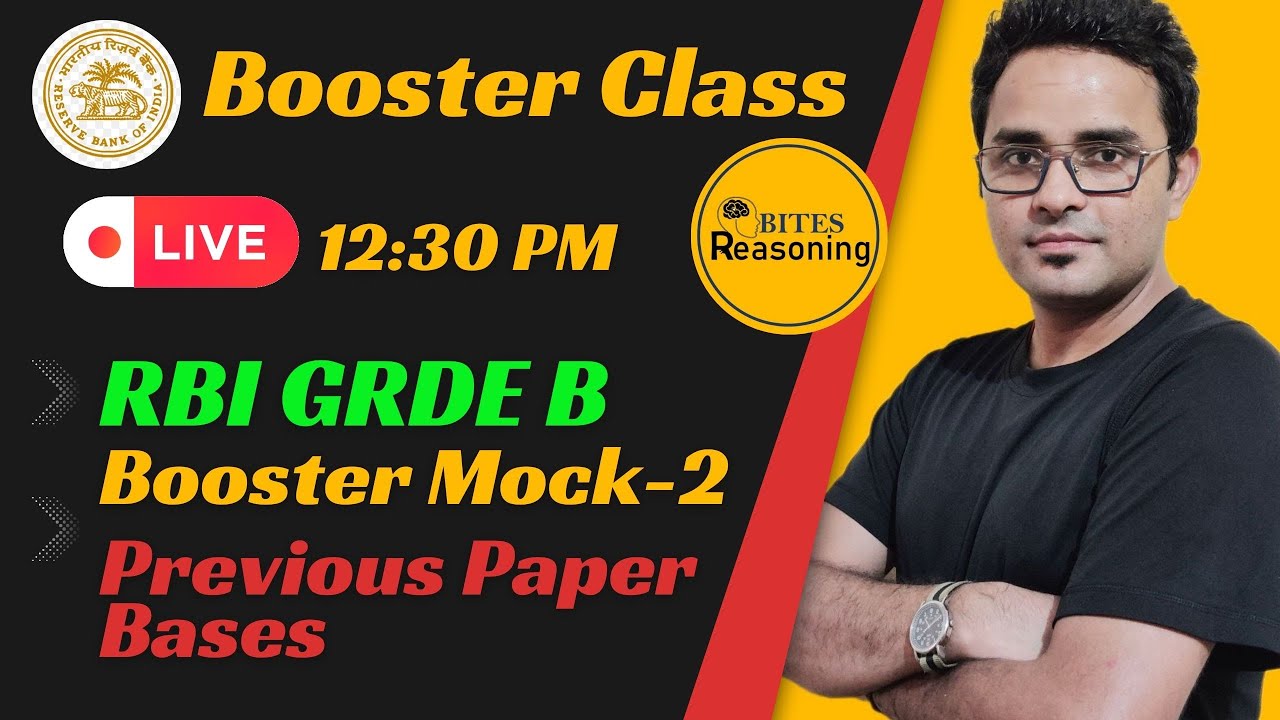 Reasoning RBI Grade B | Booster Mock -2 | #reasoning # ...