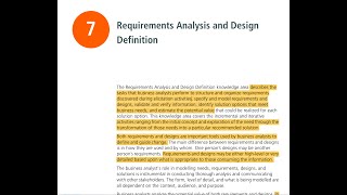 BABOK Study - Requirements Analysis and Design Definition