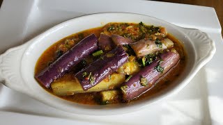 သက်သတ်လွတ် ခရမ်းသီးနှပ် (Vegetarian Eggplant Dish -Myanmar recipe)