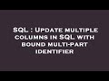 SQL : Update multiple columns in SQL with bound multi-part identifier