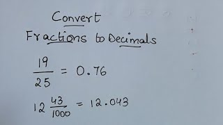 How to convert Fractions to Decimals in just seconds easily!