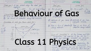 Behaviour of Gas | Chapter 12 | Kinetic theory of gases | Class 11 Physics