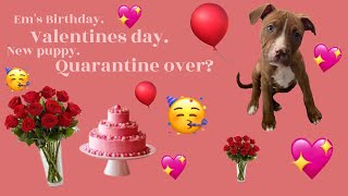 Ems bday, valentines, quarantine over??? MAYBE💌💌💌