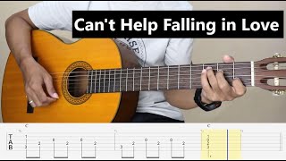 Can't Help Falling in Love - Elvis - Fingerstyle Guitar Tutorial TAB.