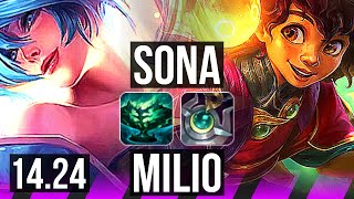 SONA \u0026 Seraphine vs MILIO \u0026 Caitlyn (SUP) | 2/2/16 | NA Master | 14.24